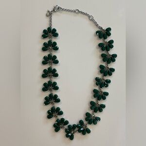 Ann Taylor Dark Green Floral Necklace